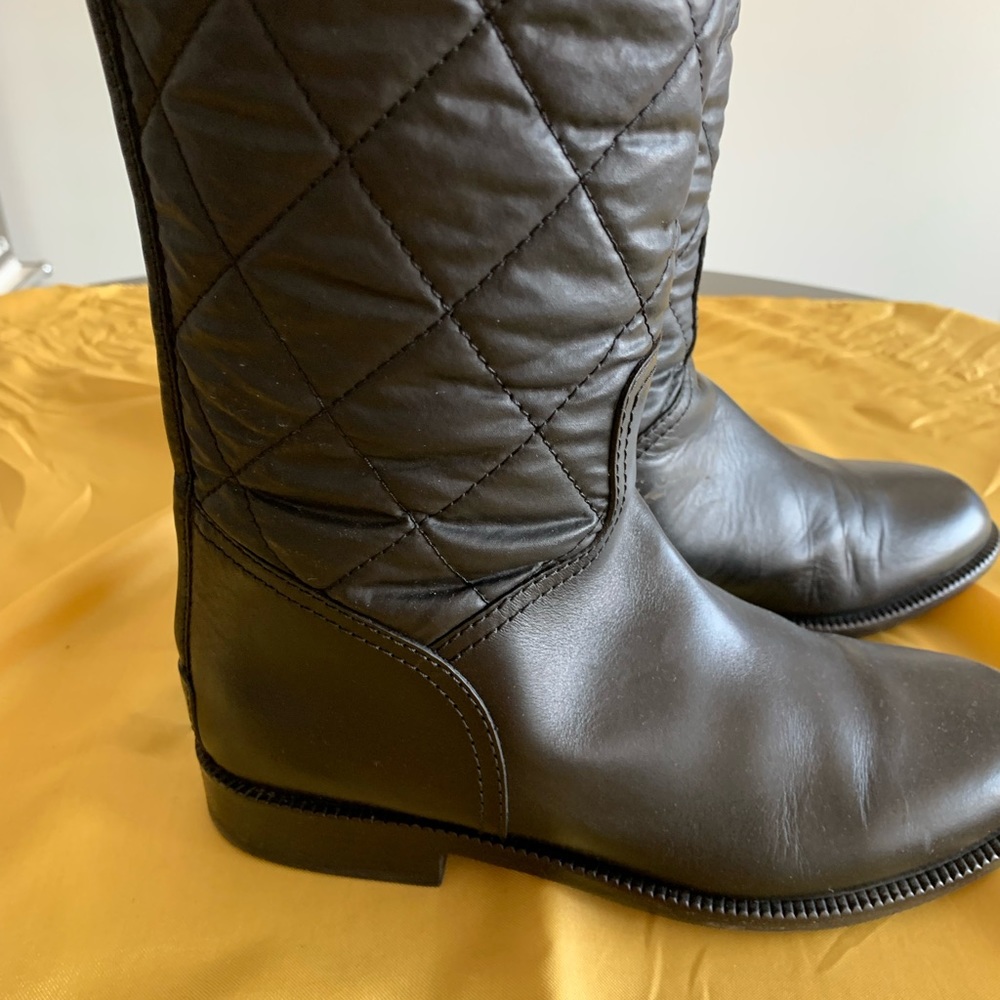 CHANEL Diamond Quilted High Black Boots Women’s EU 37, Asia 240mm - Picture 8 of 10